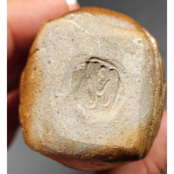 Vintage Fish Pottery Brown Signed Bud Vase Scales Tail Eyes Small Fisherman - Picture 7 of 7